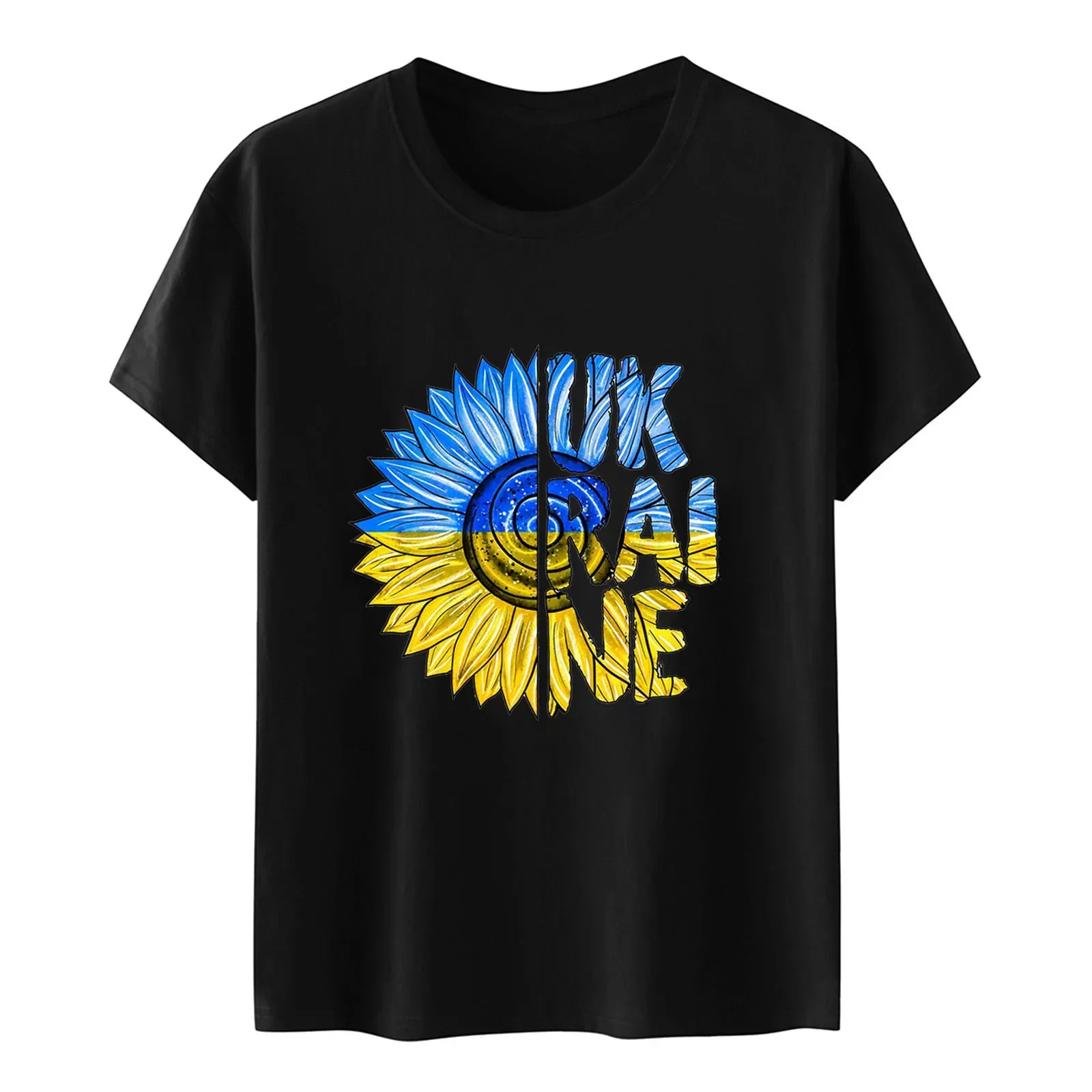 Ukraine Flag Printed Fashion Women's T-shirts Short Sleeve Funny Tops Tees Graphic Unisex T Shirts Women Men Clothing