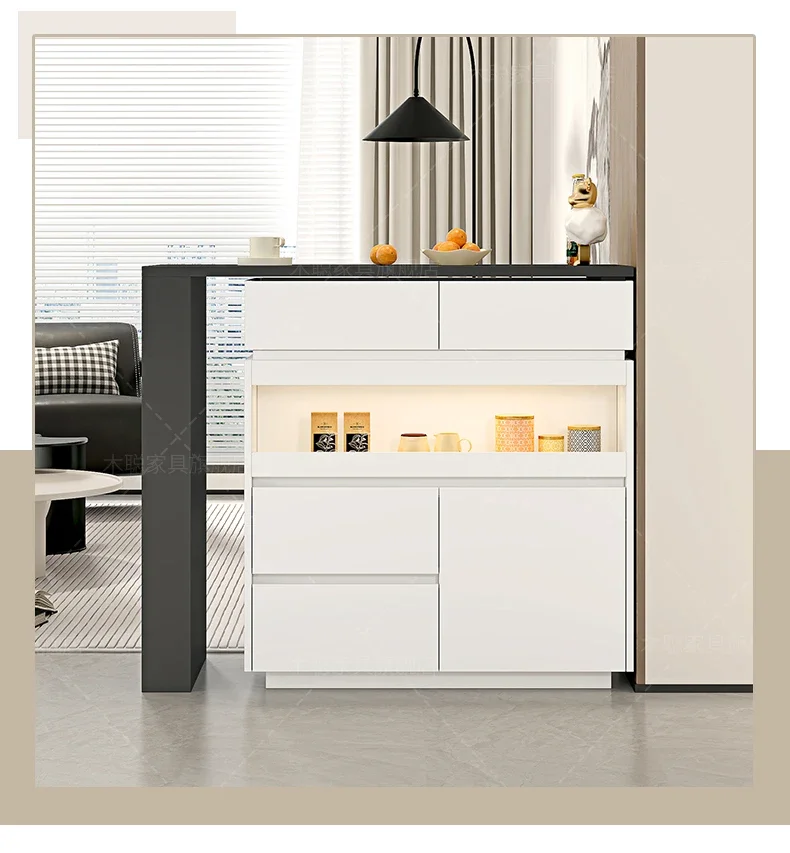 simple pull-out bar counter partition dining side cabinet sofa side cabinet island storage living room home 4S42