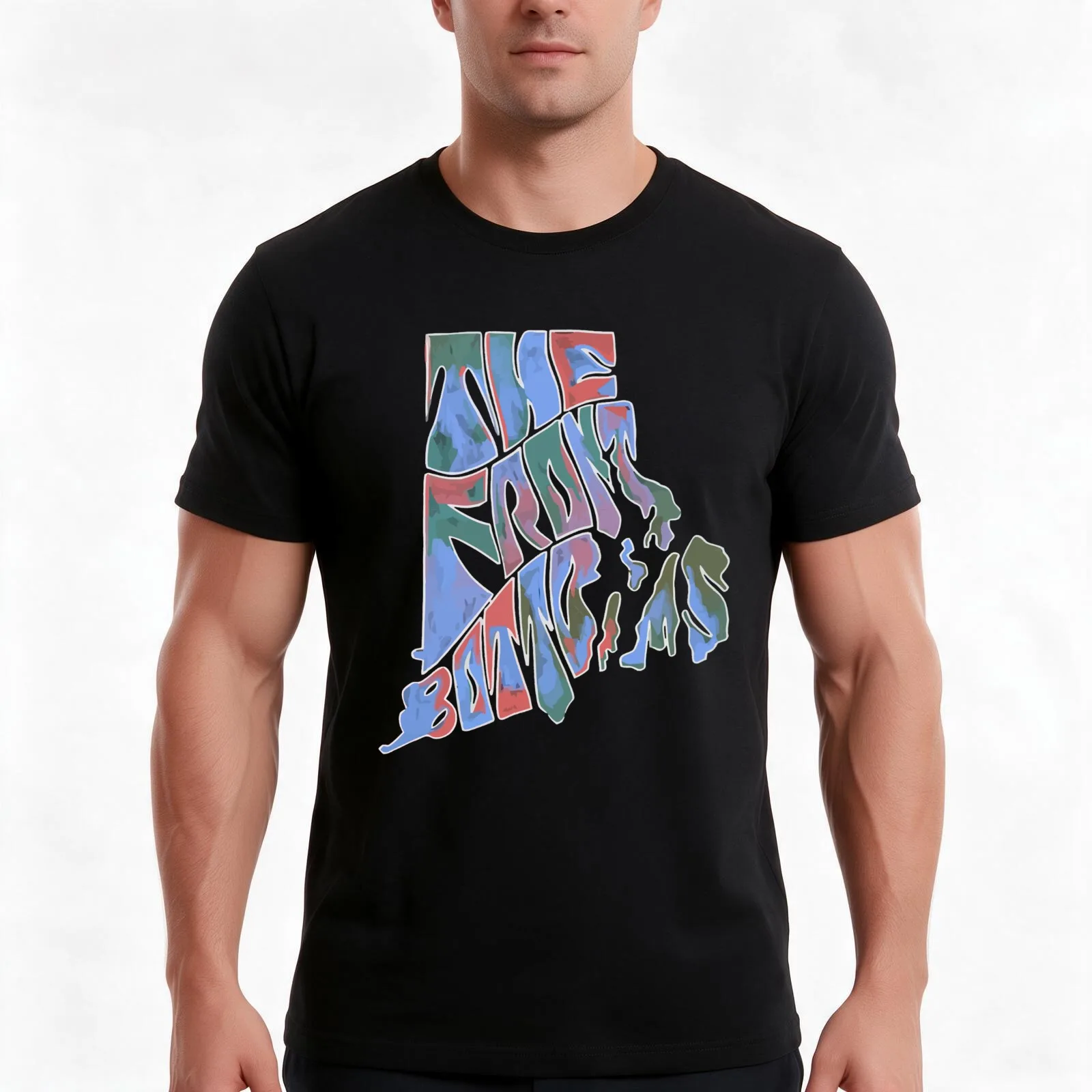 The Front Bottoms Merch Front Bottoms Melted T-Shirt, Summer Casual Cotton Tee, Oversized Streetwear Tops, Vintage Graphic Print