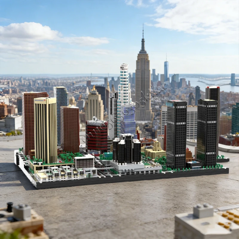 49544 PCS City Street Scene Architecture Downtown Los Angeles Phase 1 MOC Building Block Model DIY Toy Children Festival Gifts