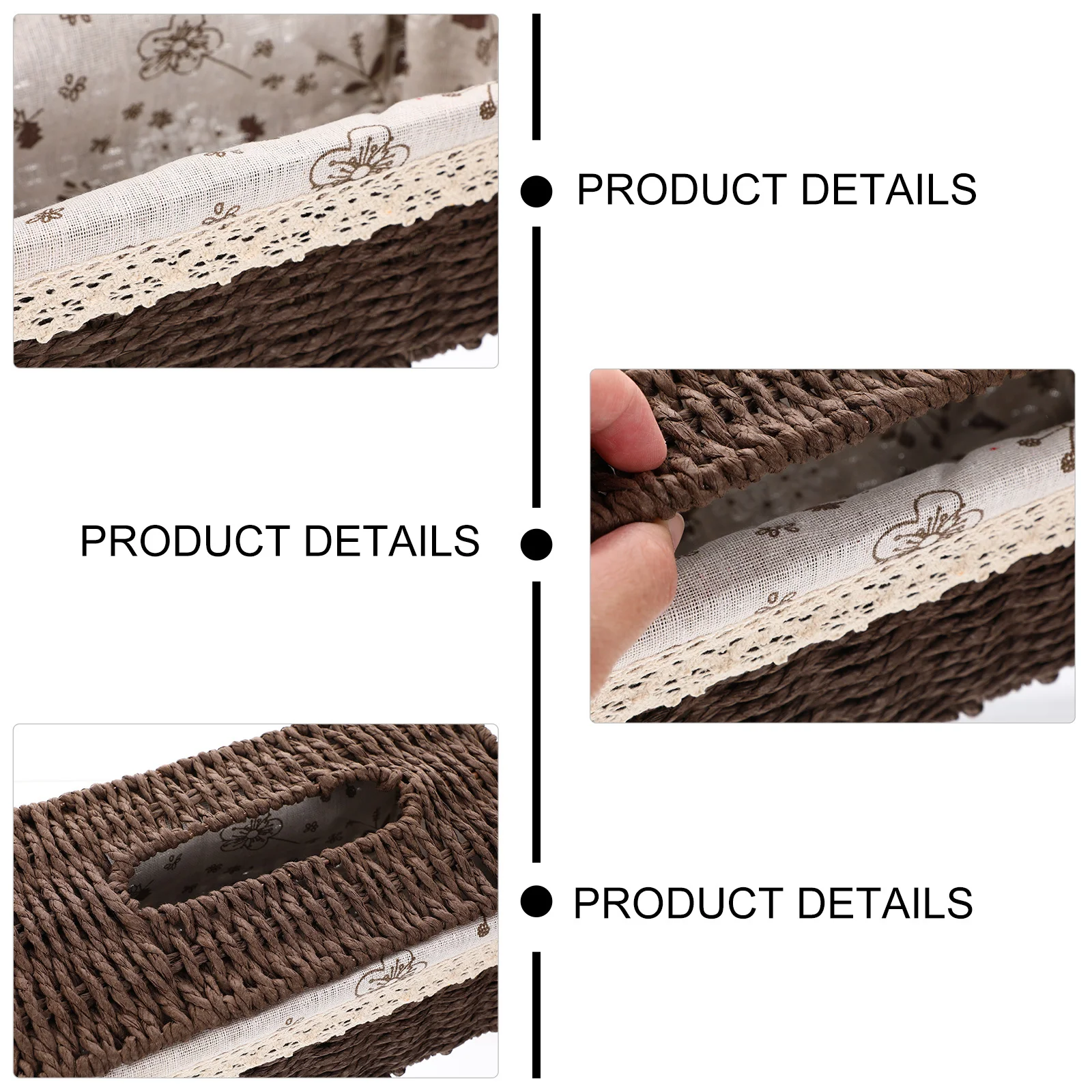 

Handwoven Tissue Box Practical Easy Replace Paper Towel Compact Size Convenient Storage Home Office Hotel