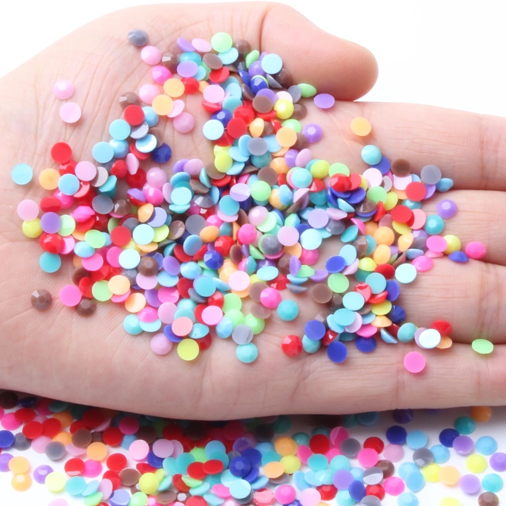 New Style Resin Flat Bottom 4mm 50000PCS Solid Color Jelly Diamond Handmade DIY Clothing Hair Accessories Nail Art Decorative