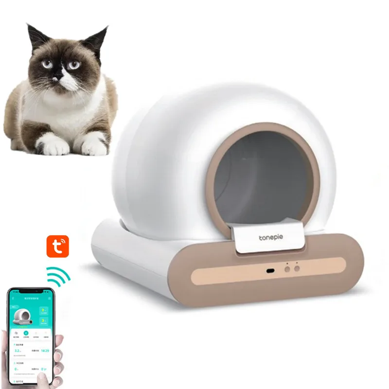 

65L Automatic Networking Cat Toilet Tuya App Wifi Remote Control Self Cleaning Smart Cat Box Never Clamping Cat