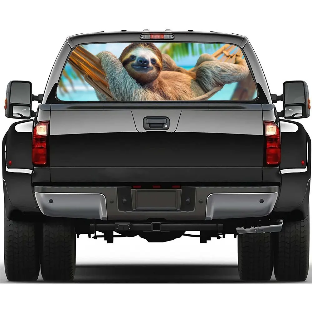 

Ленивец на отдыхе. Наклейка на заднее лобовое стекло автомобиля. Окно грузовика. Перфорированная виниловая наклейка на заднее окно. Декоративный подарок.