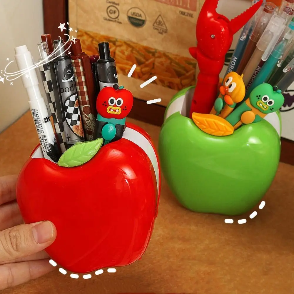 Plastic Desk Pen Holder Aesthetic Large Capacity Pencil Storage Box Desktopp Storage Students Stationery Organizer