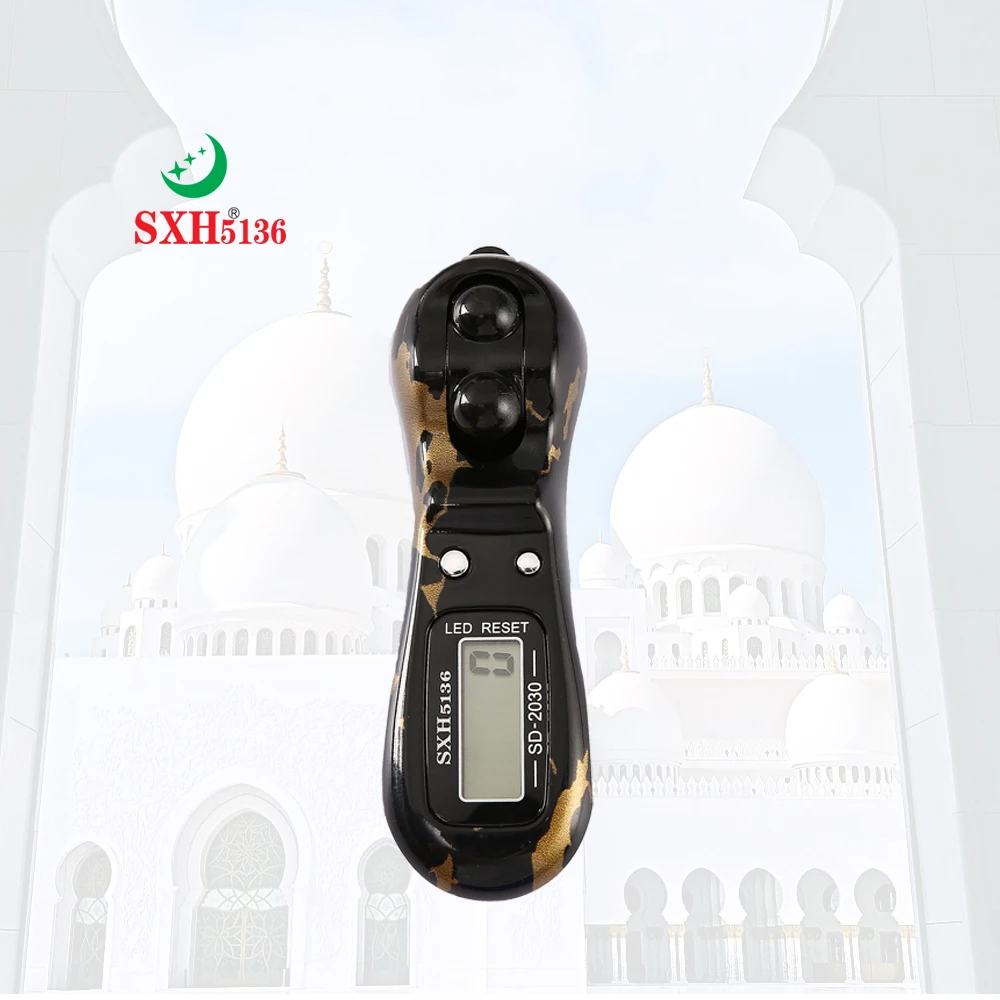 SXH5136 Small Size Digital Tasbih with LED Beads Tally Counter with String Model 2030 Muslim Prayer Electronic Tasbeen Rosary