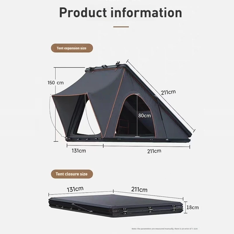 

2025 New Large 2-4 Persons Outdoor Camping Triangle Aluminum Rooftop Automatic Car Hard Shell Roof Top Tent For Camping