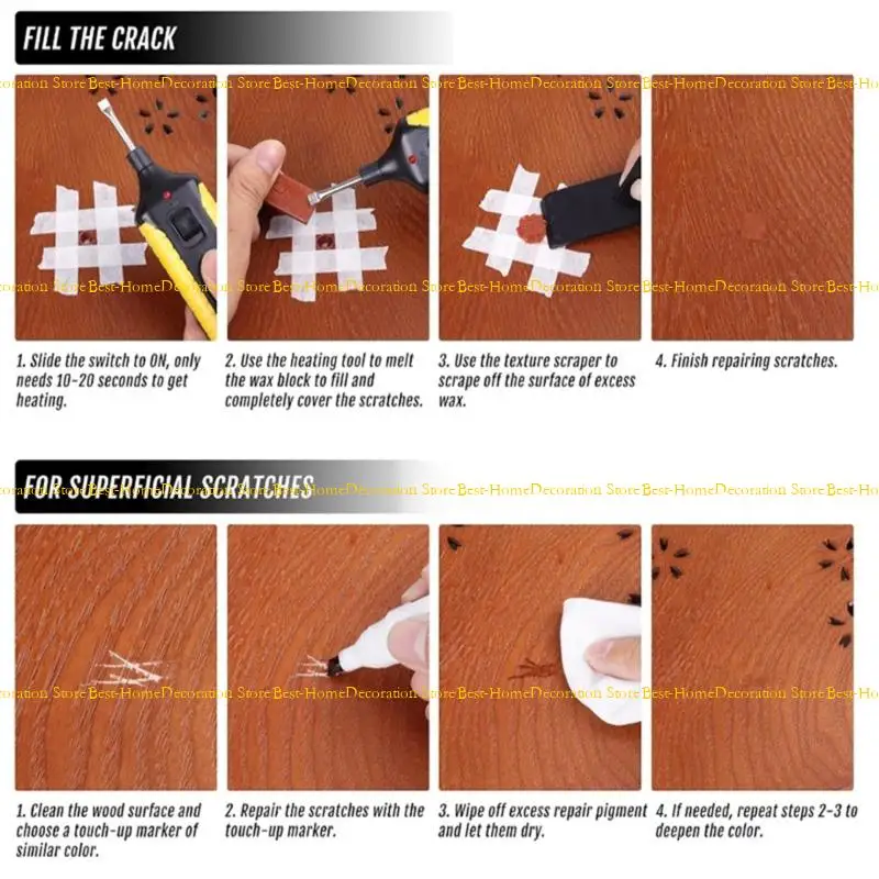 12PD Professional Floor Restoration Set With Heat Applicators Repairs Scratches Holes Discoloration Laminate Furniture