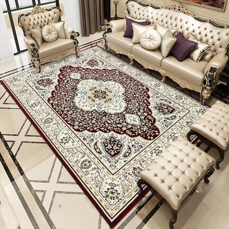 

Classical Style Floor Mat Non-Slip Living Room Customizable Floor Rug Bedroom and Living Room Washable Soft Carpet Home Décor