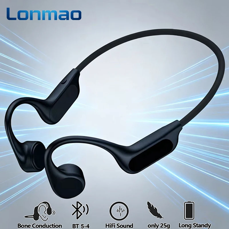 Wireless Bone Conduction Earphones Bluetooth 5.4 Headphones B33 Sports Headset HD Clear Mic for Workout Running Driving