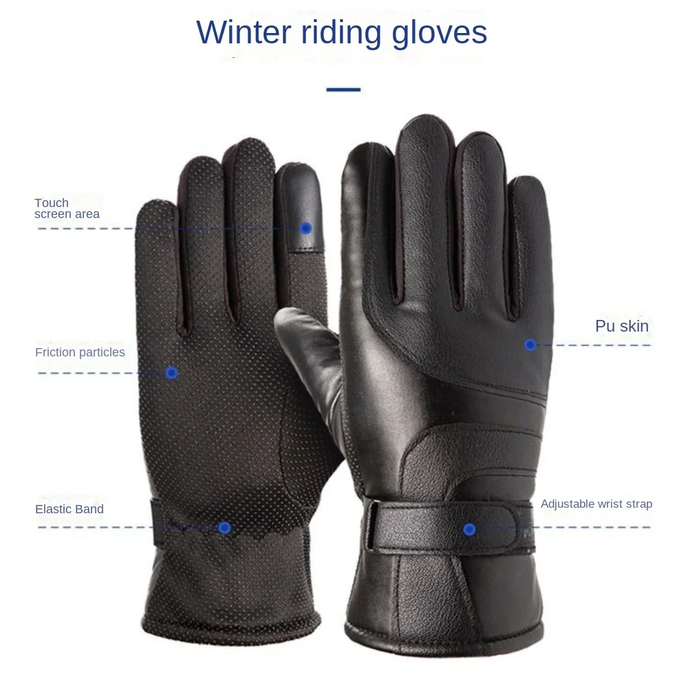 2024 Touchable Screen Winter Gloves Warm Full Finger Touch Screen Gloves Skiing Gloves Men