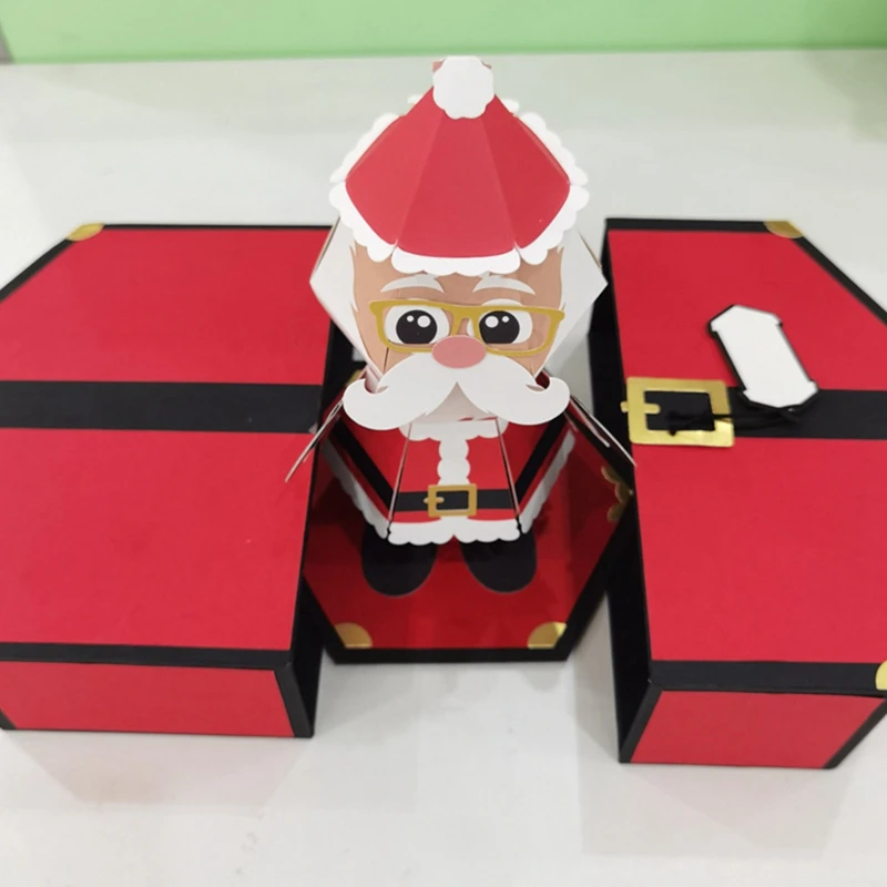 Tarjeta AA86 SANTA BOX SVG descarga instantánea proyecto Svg para Cricut, Scanncut, vídeo de montaje de silueta incluido