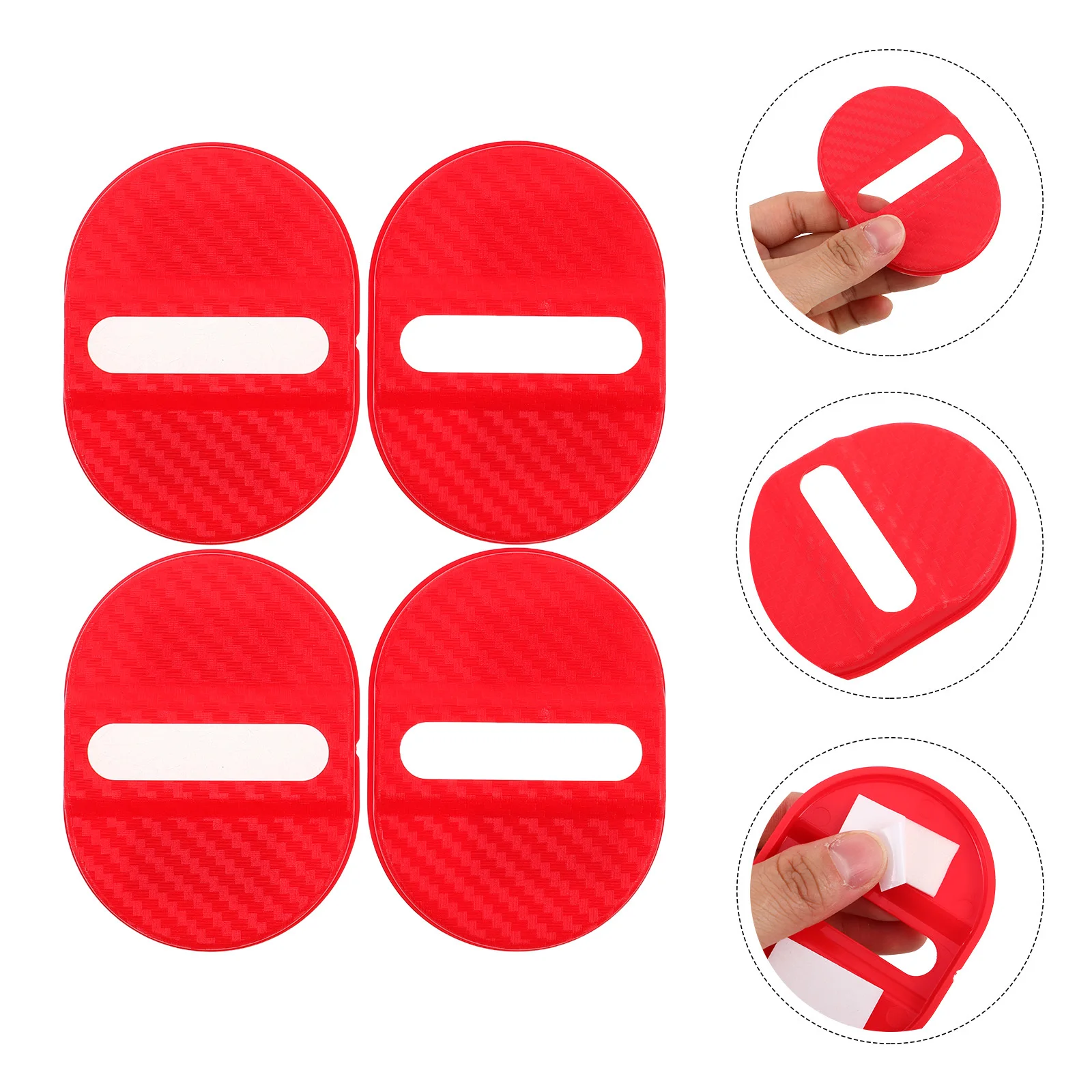 

4pcs Universal Plastic Car Door Lock Protection Pad Shock Absorption Anti-Collision Door Latch Guard Replacement Cushion For