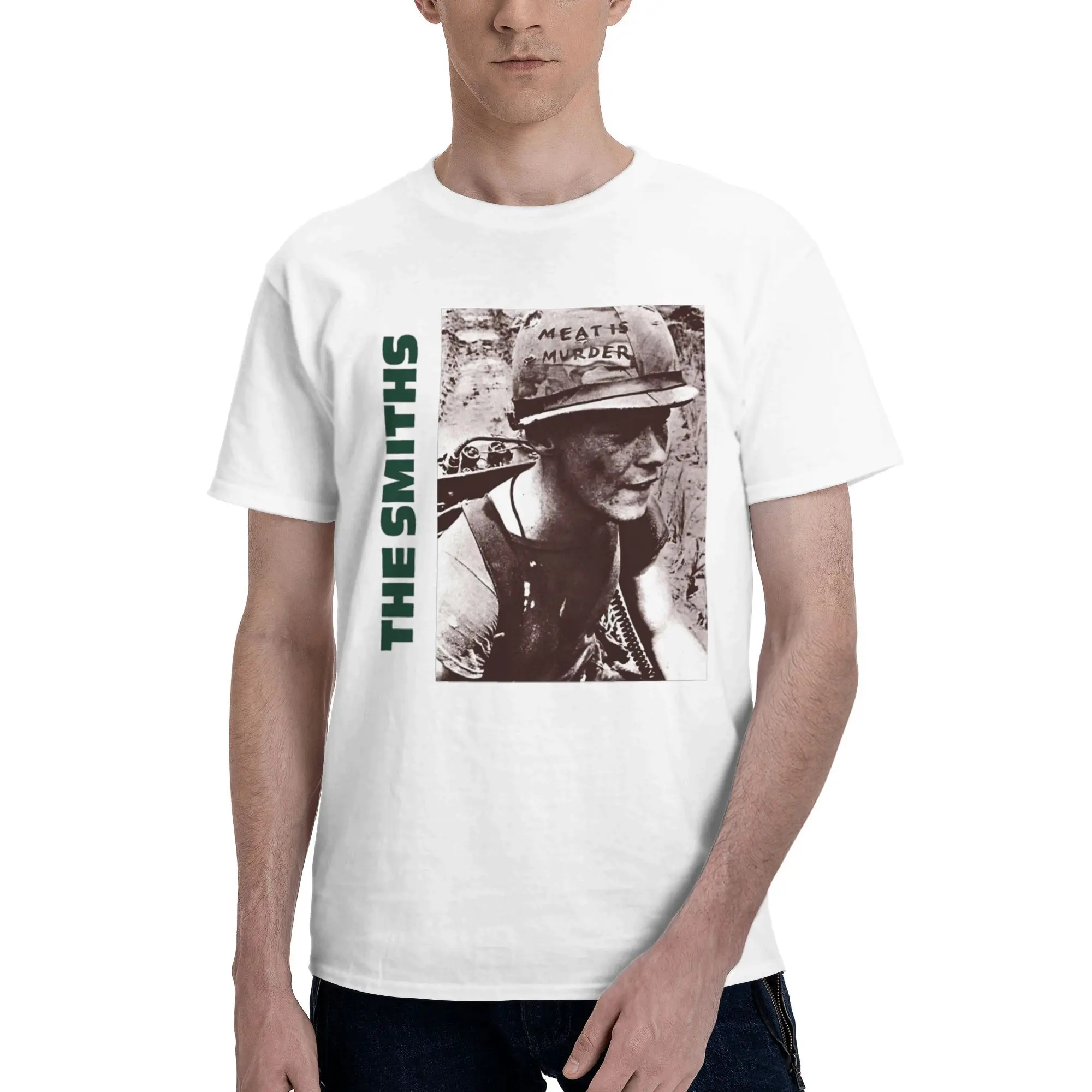 

The Smiths Meat Is Murder Morrissey Marr 1985 T-Shirt for Men British Rock Band Tees Crewneck Short Sleeve T Shirts Clothing