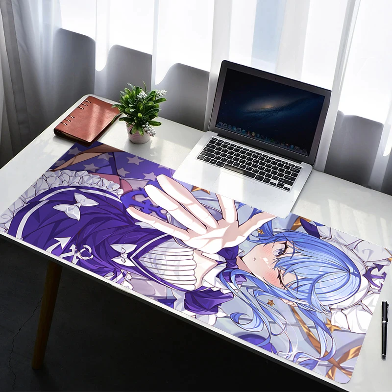 

Mouse Pad Laptop Rubber Extended Desktop Mat Computer Gamer Mousepad Hololive Hoshimachi Suisei Gaming Accessories Keyboard Pad