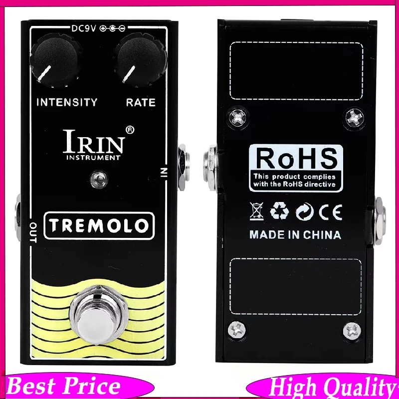 

Педаль эффектов для электрогитары IRIN RF-09 Tremolo, винтажный эффект вибрато, True Bypass, металлический корпус, аксессуары для гитары