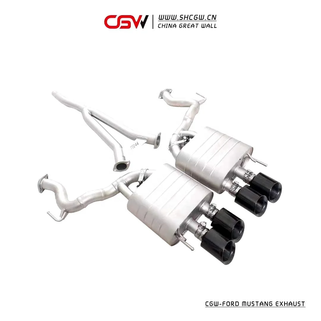 owling Sound Performance Exhaust Muffler With Black Quad Tips for  2.3T GT500 Style - view 5