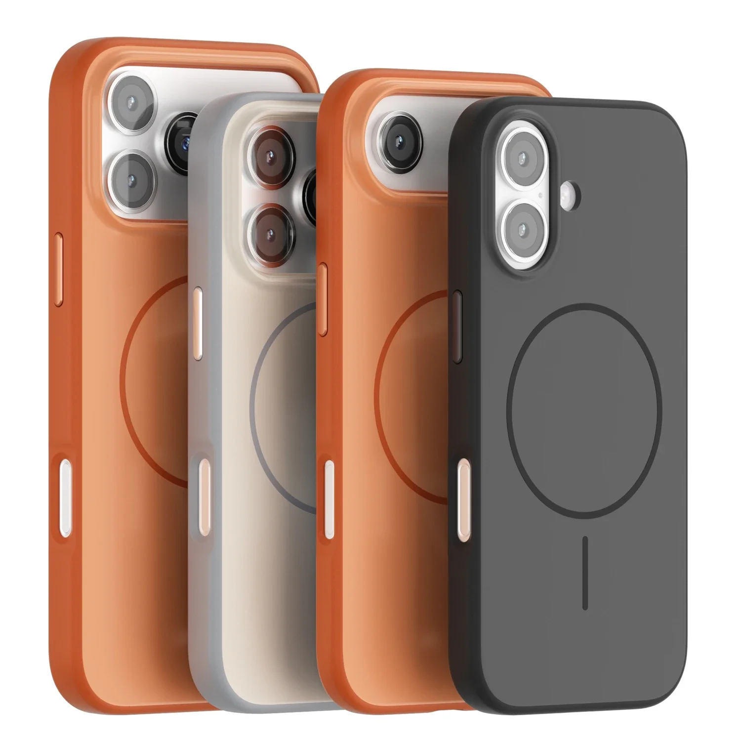 New color collision original matte wireless magnetic anti drop TPU+PC For iPhone 17Air 17 17Pro 17Pro max 16 16Pro 16Pro max