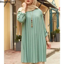 Nuovo 2025 Camicetta da donna musulmana Camicia manica regolabile Moda donna Top Islamismo Camicette per donne musulmane Solido oversize 5XL