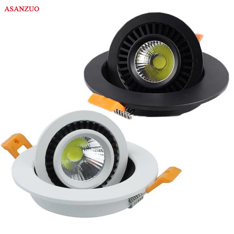 

High Quality LED COB Recessed Downlight Dimmable 5W 7W 10W 15W LED Spot Lamp Dimming Rotating Ceiling Lamp Home Decor AC85-265V