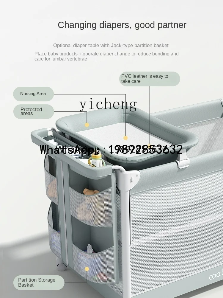 AD Baby Crib Stitching Newborn Babies'  Multi-Functional Portable Foldable Splicing Bed