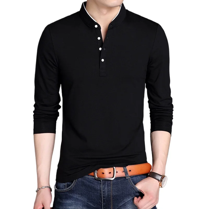

Men's Casual Stand-Up Neck Slim Bottom T-Shirts Autumn Long Sleeve T-Shirt