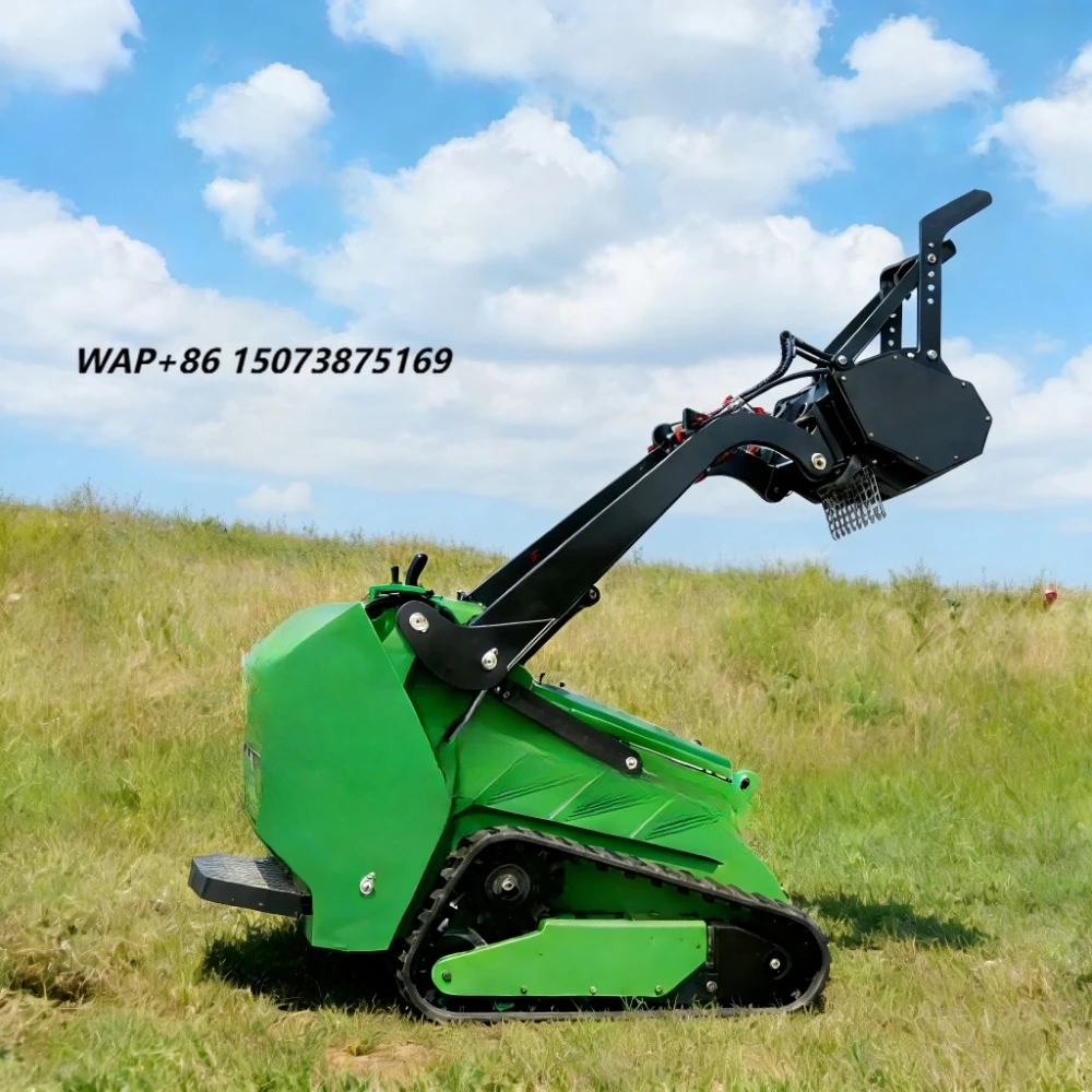 Mini Skid Steer with Forestry Mulcher Lawn Mower Attachment Front End Compact Mini Loader for Farming and Forestry