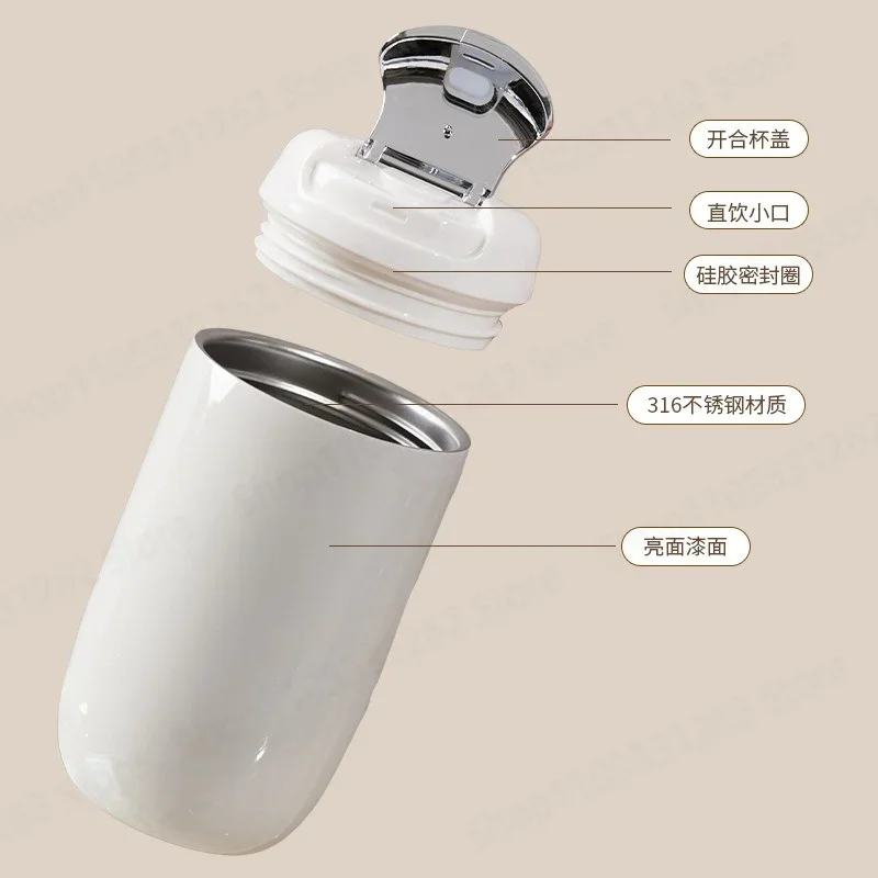 316 Stainless Steel Vacuum Coffee Tumbler, Insulated Travel Water Mug with Lid for Home Office, Cold Cup