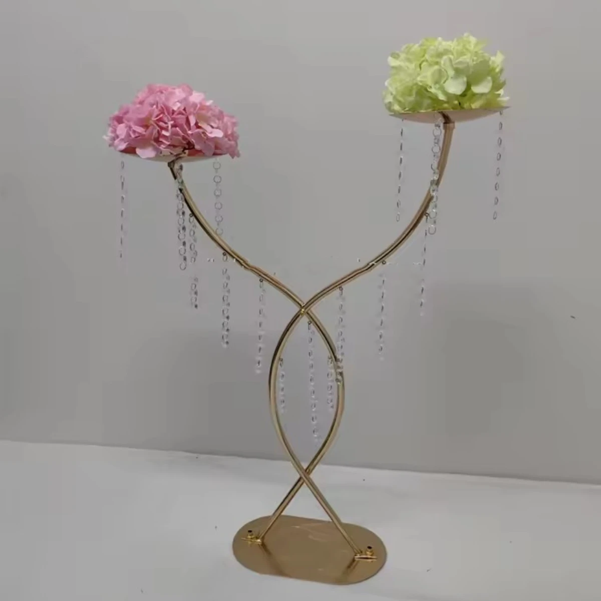 10pcs)New Design Wedding Table Centerpiece Stand Table Candle Holder Crystal Flower Stand For Wedding Party Event Decoration