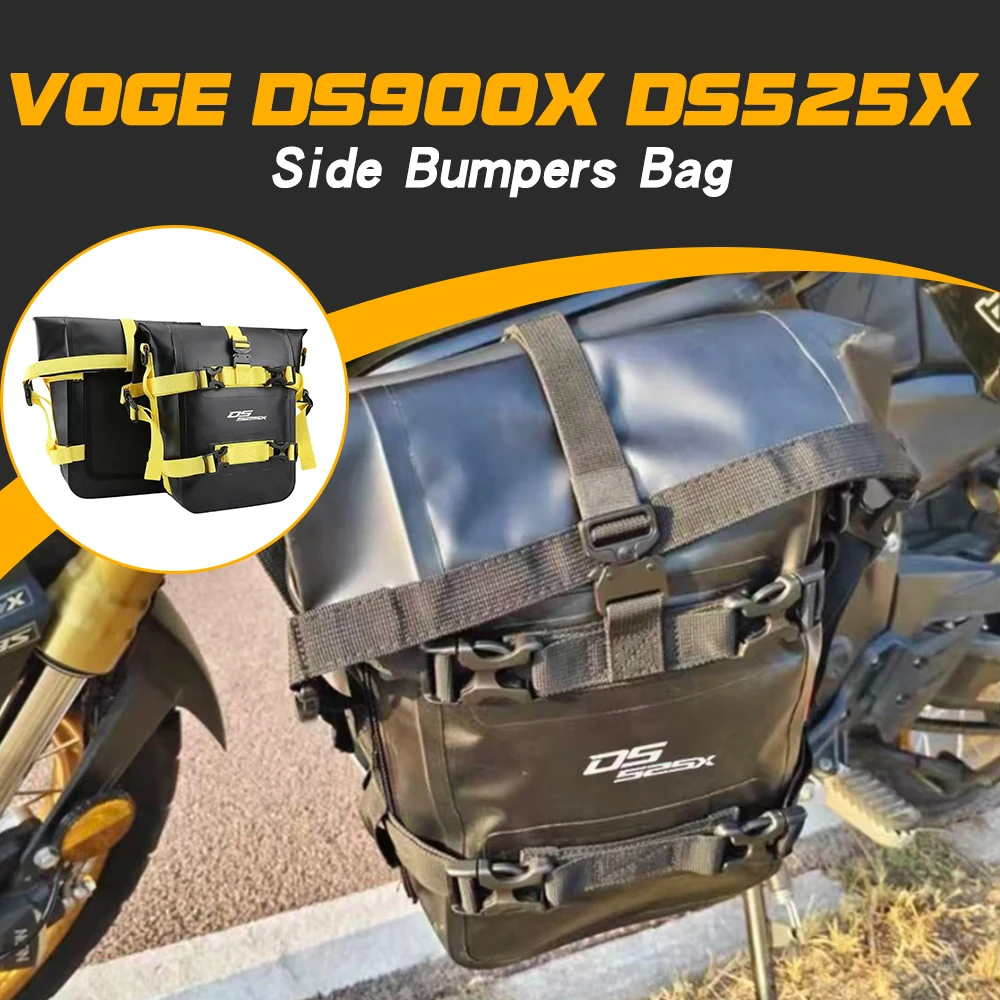 Multi-functional bumper guard bag for VOGE DS525X and DS900X, waterproof and scratch-resistant side bag for motorcycle touring.
