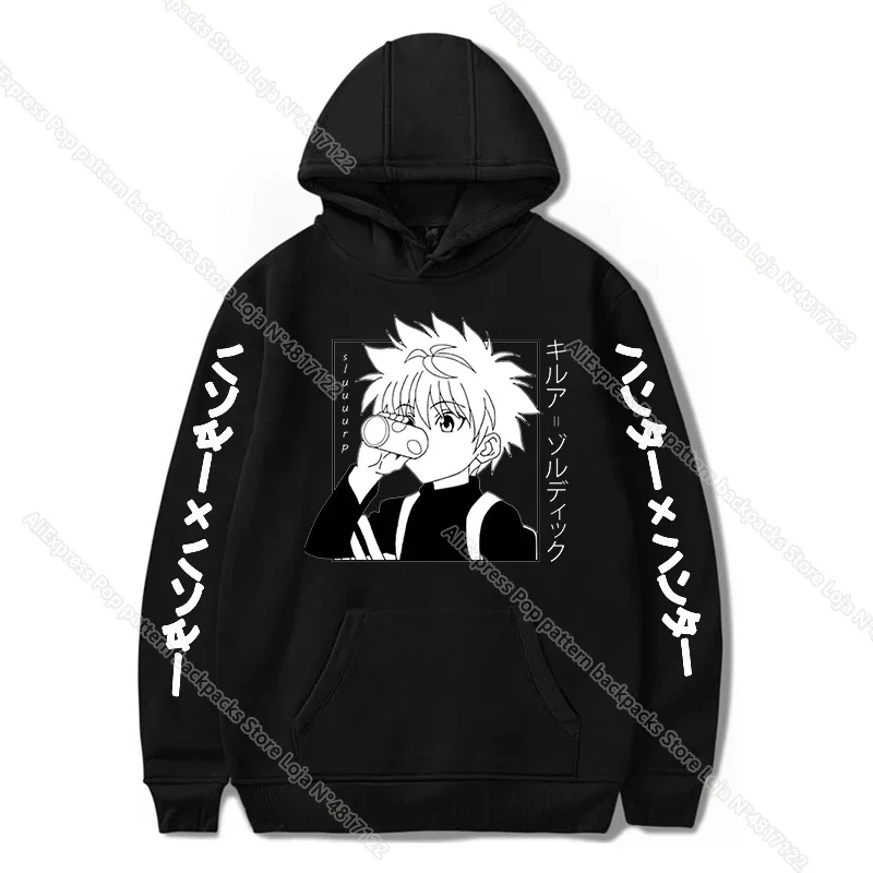 Hunter X Hunter Killua Sweatshirts GON Kurapika Zoldyck Hoodies Men Women Anime Kids Teens Cartoon Pullovers Streetwear