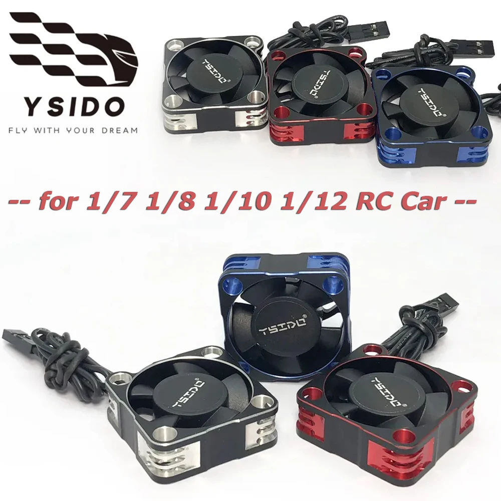 Ysido ventilador de refrigeração 30mm 35mm 40mm 45mm dissipador de calor para 1/7 1/8 1/10 1/12 arrma traxxas axial hobbywing ezrun rc acessórios de carro