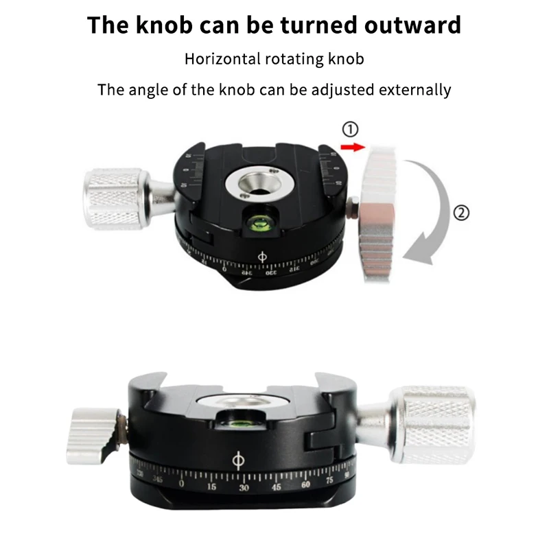 Universal 360 °   Juego de disparos panorámicos giratorios, abrazadera de liberación rápida para adaptador de montaje en trípode de cámara Arca Swiss