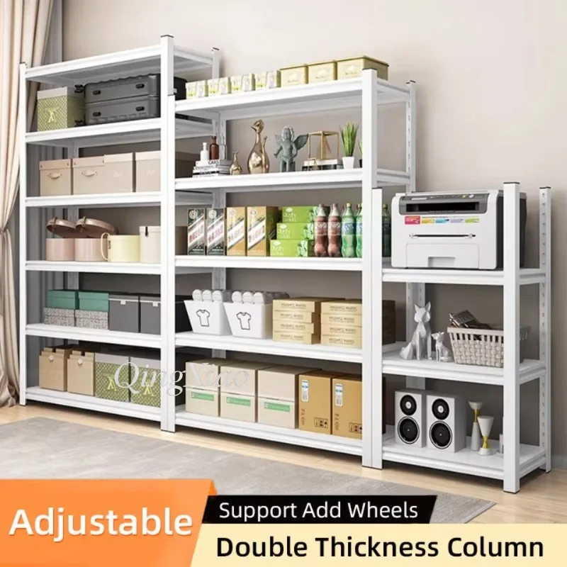 Iron Metal Warehouse Shelf Stable Load Bearing Adjustable Layer Layout For Garage Hardware Storage Bulk Goods Arrangement Work