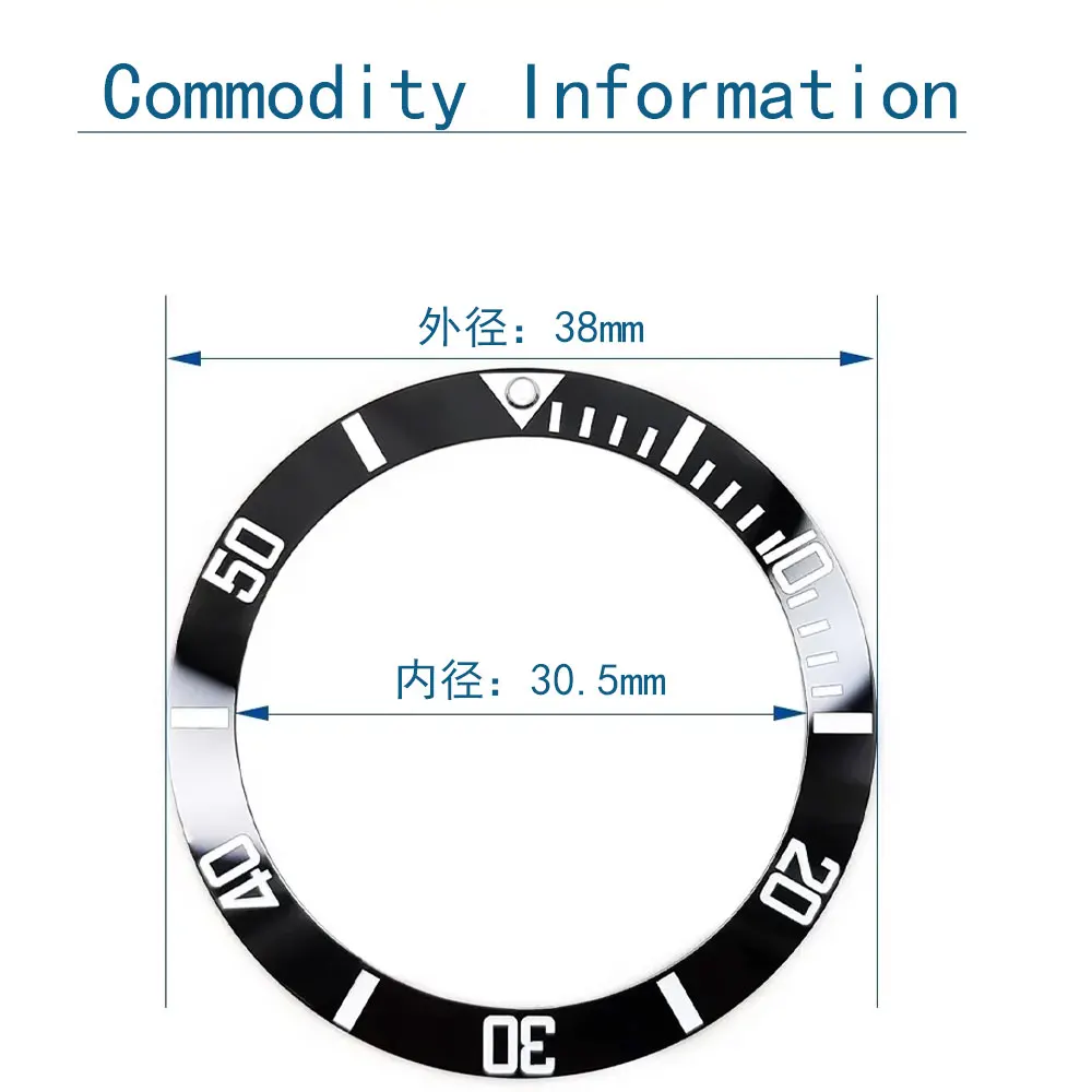MATELION 38mm Ceramic Alloy Watch Bezel Insert Ring Slope Fit 40mm Watch Case NH35 NH34 GMT Diving Men Watch Part Accessories