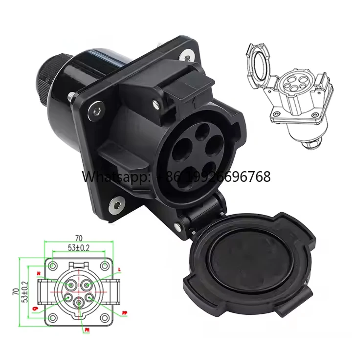 

New EV Charging Inlet Socket Type1 SAE J1772 EVSE 16A 1Phase Electric Vehicle Charging Connector Ev Charger