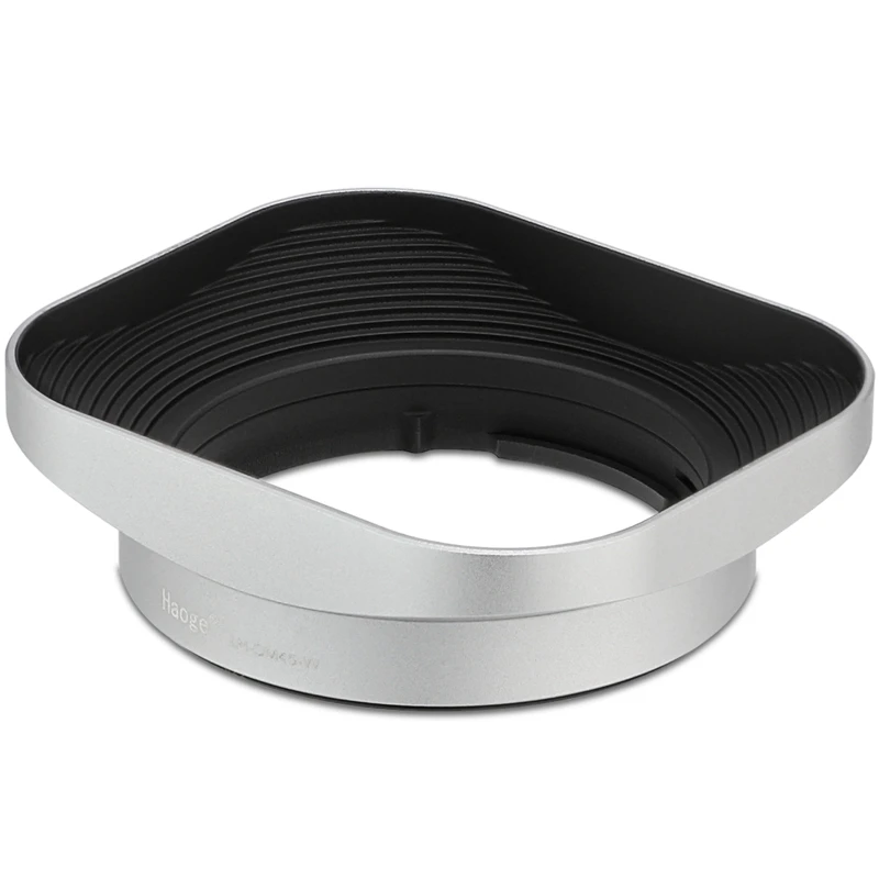 Haoge baioneta quadrado metal lente capa para fujifilm fuji fujinon xf 50mm f2 r wr lente prata LH-X50W, em xpro3 X-T50 xt5 X-T4