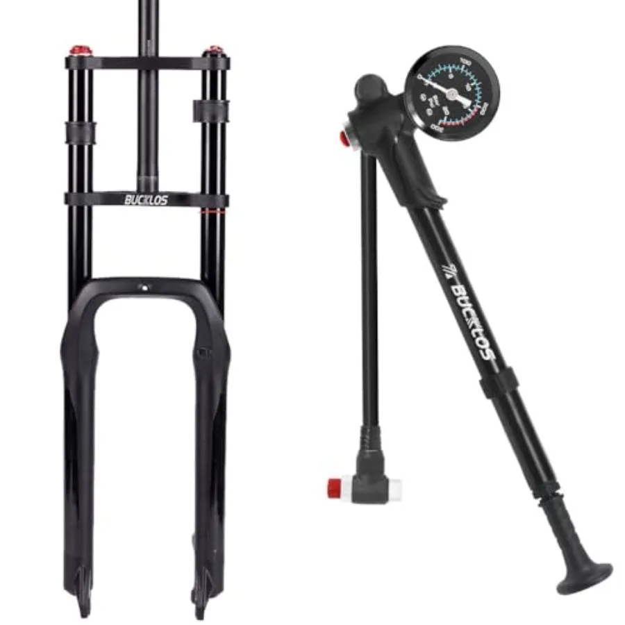 

26 x 4.0 inch Fat Tire MTB Air Double Crown Suspension Fork with Integrated Bike Shock Pump for Front Air Suspension Fork and R
