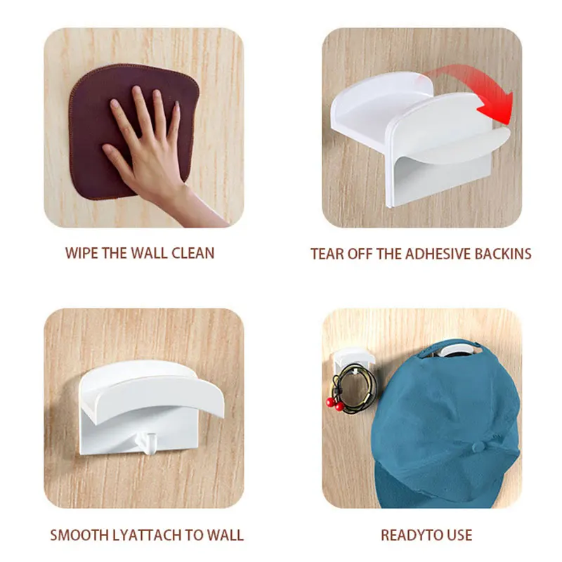 10 Pack Adhesive Hat Rack Hook Hangers