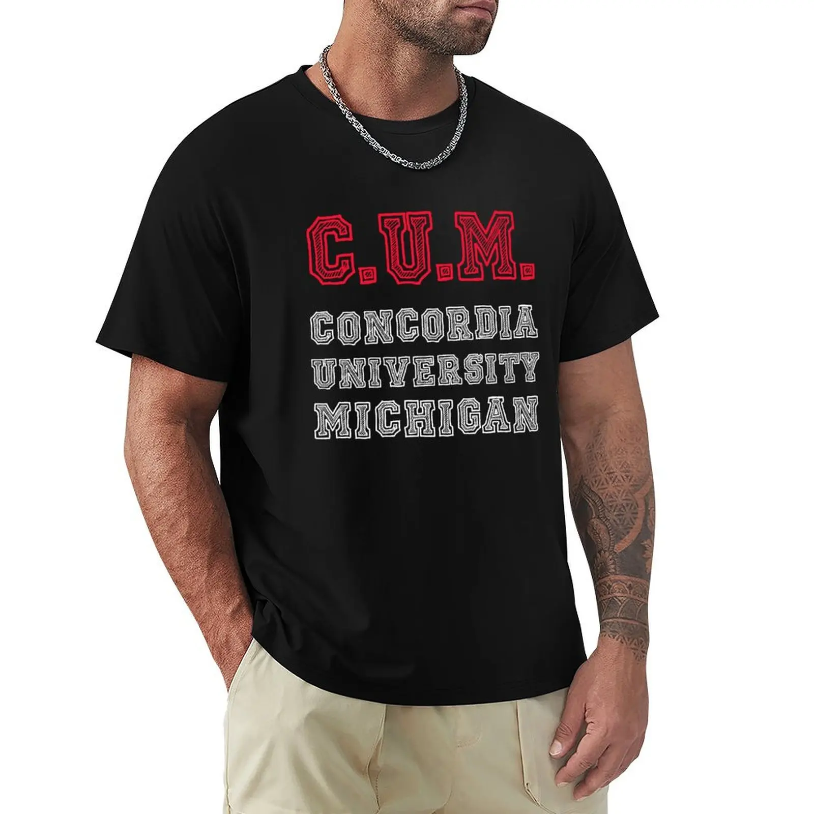 

C.U.M. Concordia University Michigan T-Shirt summer top Anime t-shirt graphic t shirts man clothes plain t shirts men