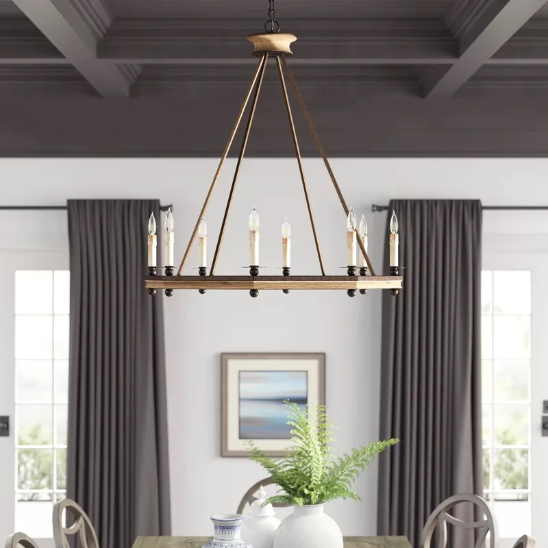 

American chandelier French country living room solid wood retro dining room bedroom