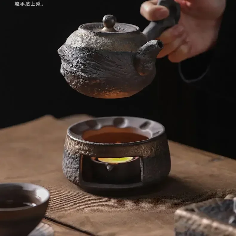 

Stoneware Taihu Lake Stone Side Handle Pot Handmade Old Volcanic Clay Teapot Household Japanese Style Tea Infuser Tea Kettle
