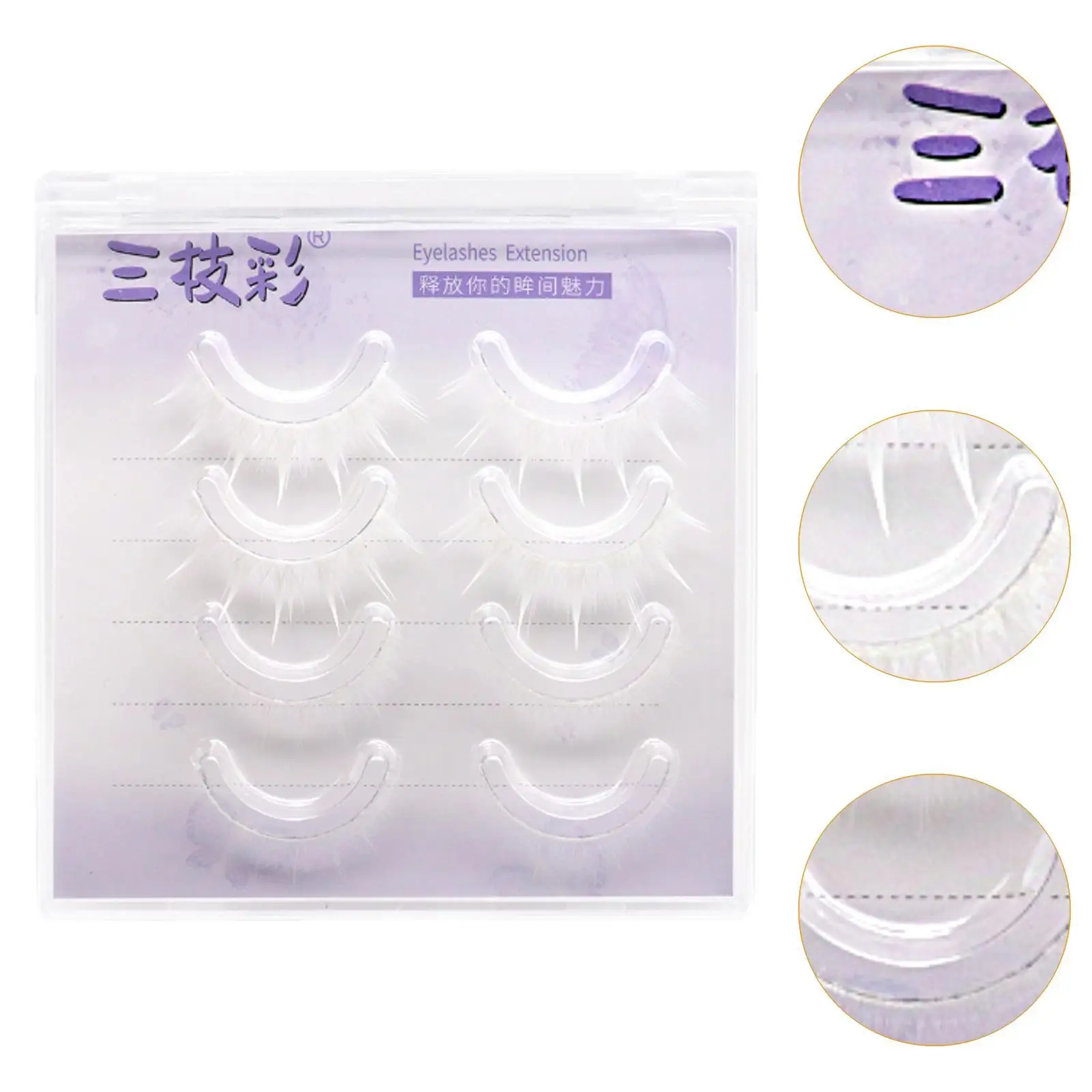 5x White Lashes Cosplay Eye Lashes Comfortable Extension Makeup Tools