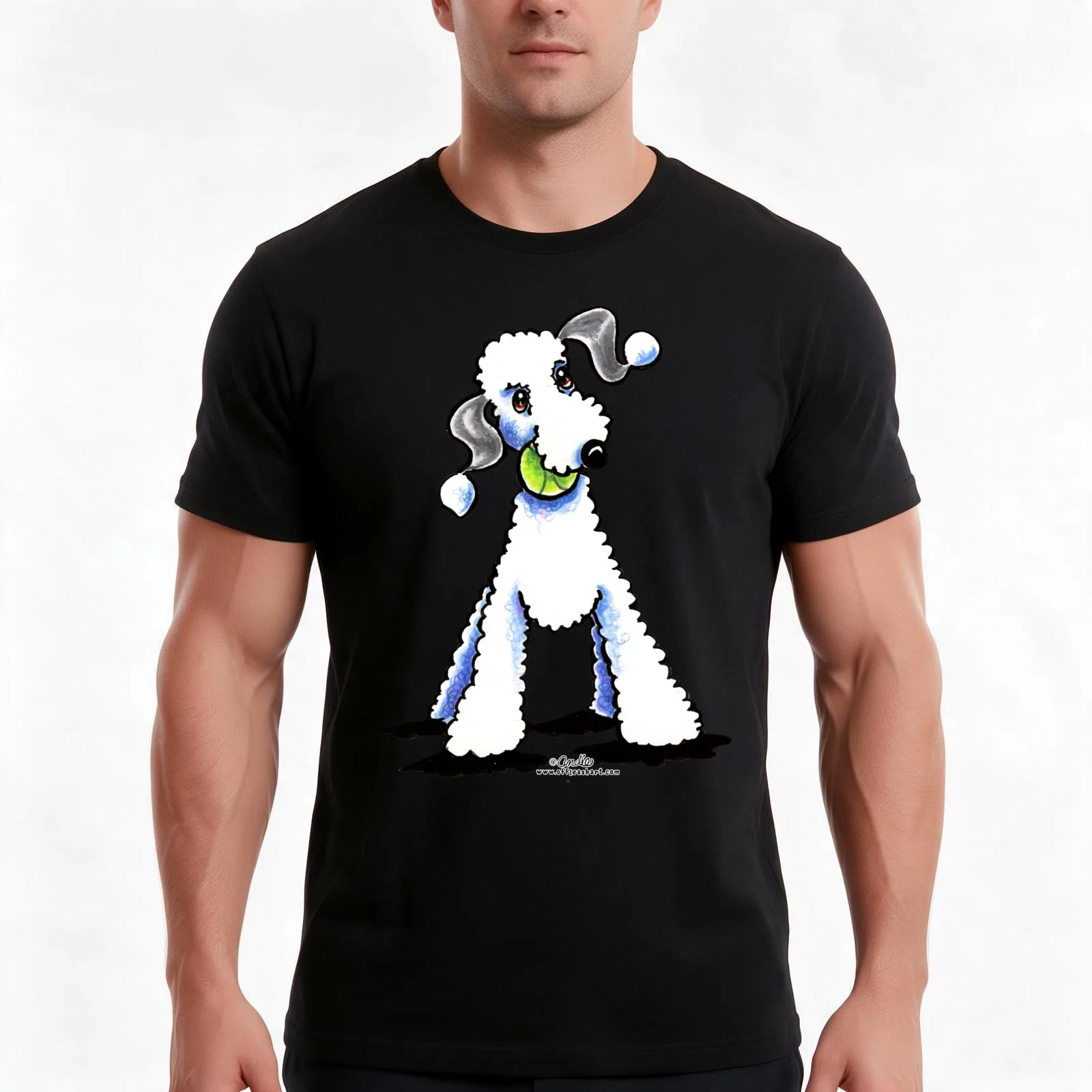Bedlington Terrier Let's Play T-Shirt, Summer Casual Cotton Tee, Oversized Streetwear Tops, Vintage Graphic Print, 100% Cotton