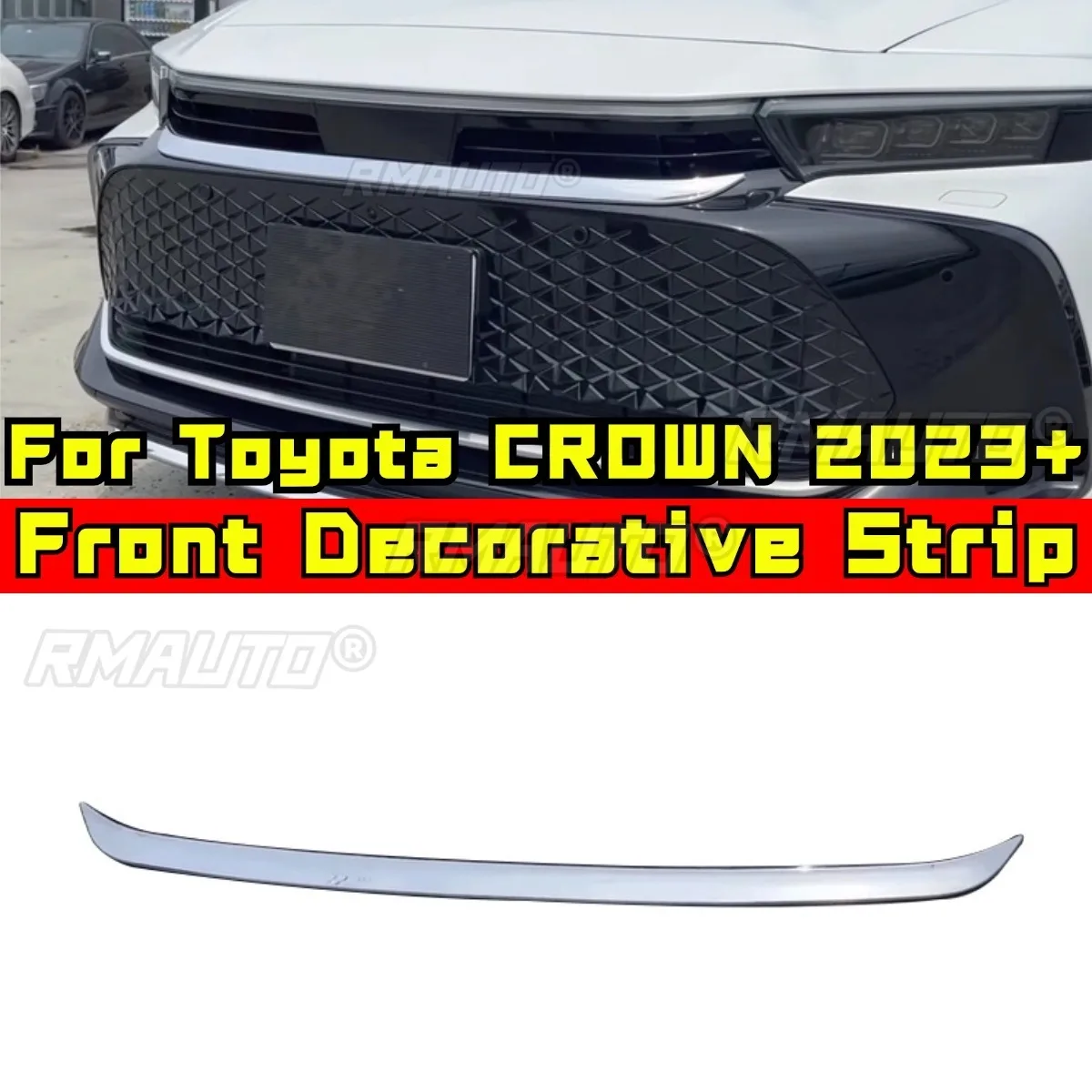 Car Bumper Grill Decorative Strips Body Kit Front Bumper Strip For Toyota CROWN 2023+ Exterior Part