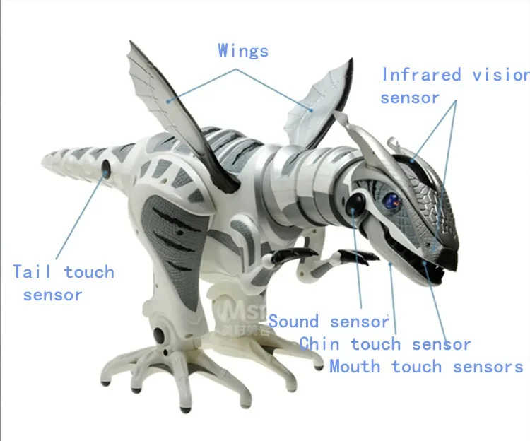 [Funny Multi-function Jurassic sensing intelligent infrared remote control RC robot programming mechanical dinosaur robosaur toy