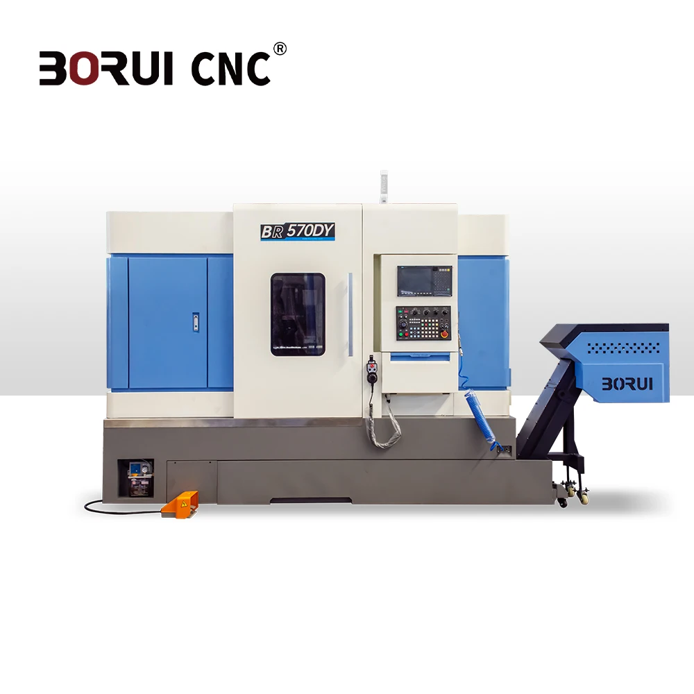 BR570DY Slant  Bed CNC Lathe Equipped with GSK Control System and Automatic Tool Changing System with Metal Working