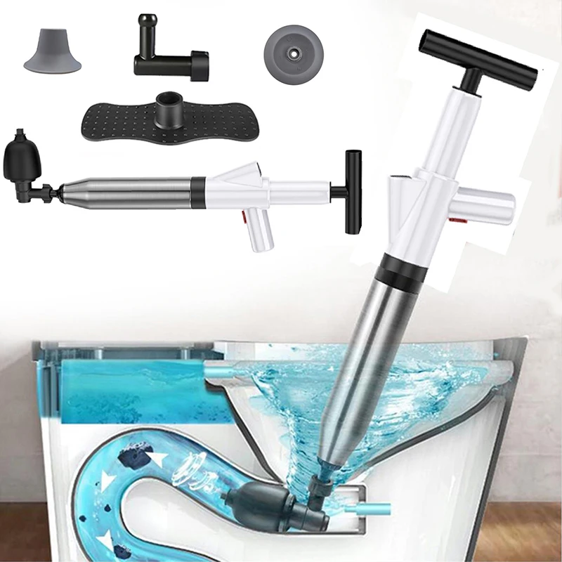 

Professional Toilet Plungers High Pressure Toilet Clogged Device Air Drain Blaster Dredge Bathroom Kitchen Sink Drain Blaster