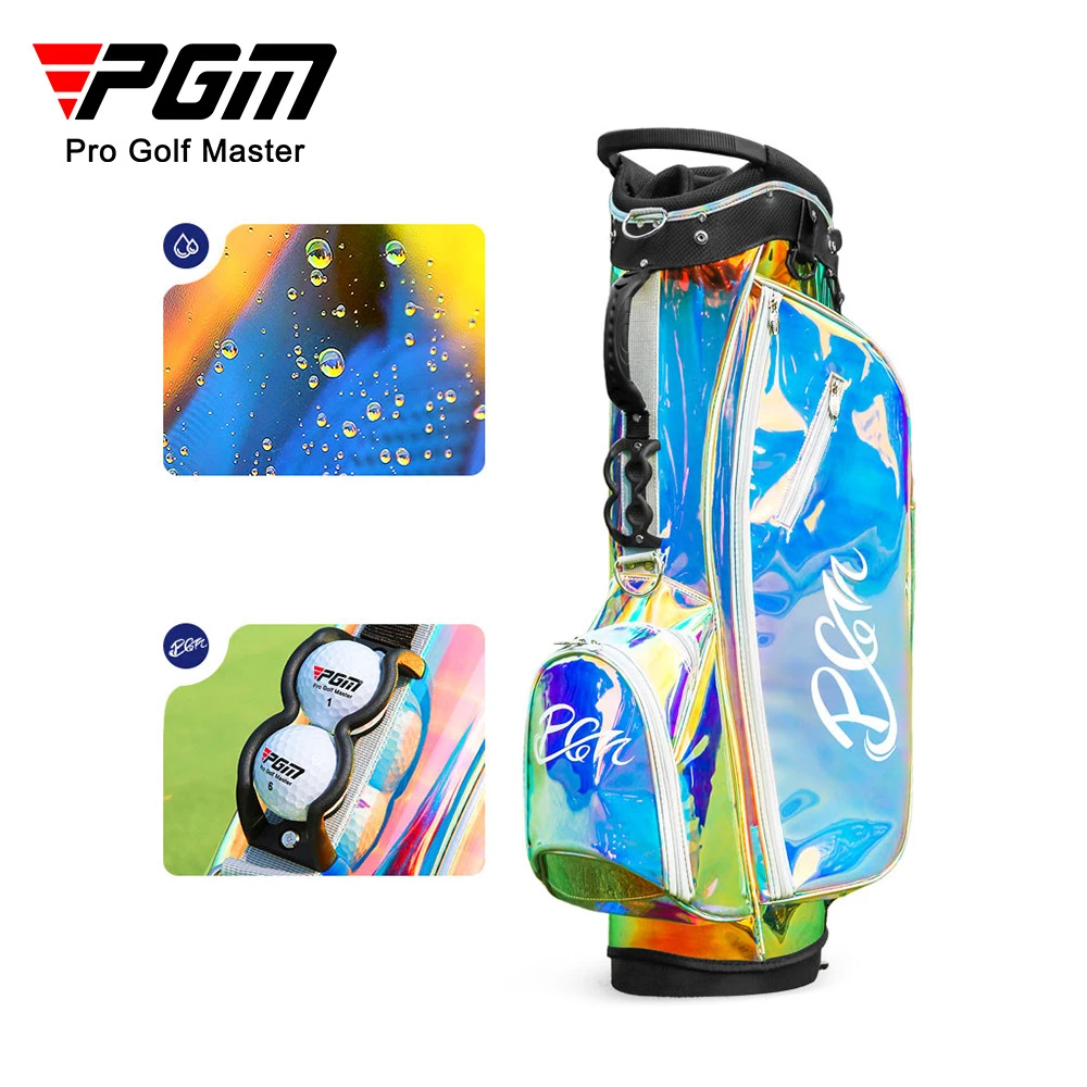 PGM Nova chegada moda transparente colorida à prova d'água bolsa de suporte de golfe feminina