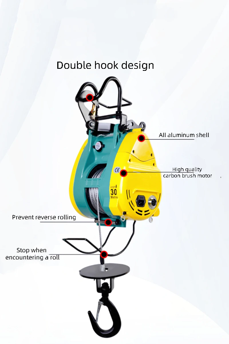 Electric Hoist 220v Small Crane Household Lifting Hoist Lifting winch